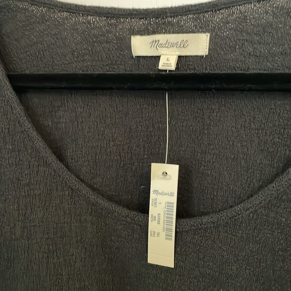 Madewell Flutter-Sleeve Scoop Neckline Top Large NWT - Picture 3 of 4